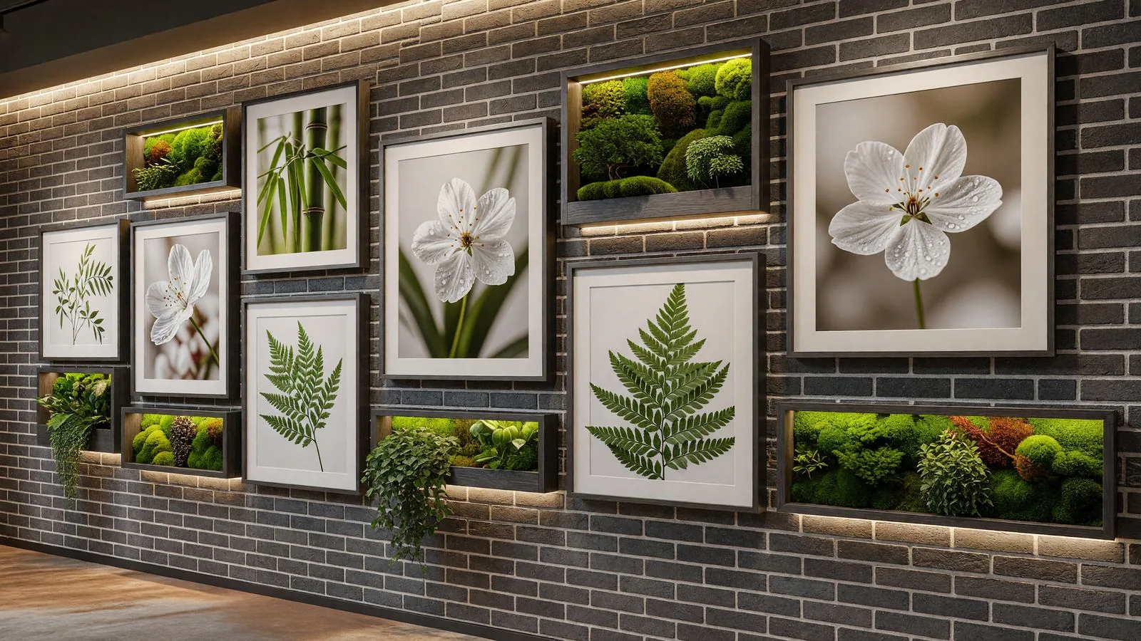 ギャラリーの植物展示 / Masonry plant gallery display